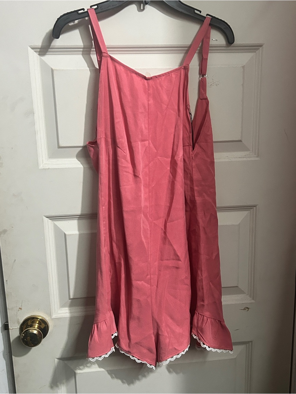 Stone Cold Fox Coral Pink Ruffled  Rompers (one per sale)